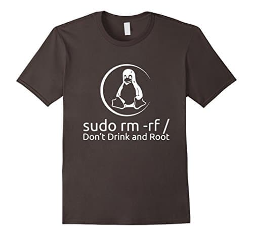 Men's Sudo rm Shirt Funny Linux System Administrator Tee Large Asphalt