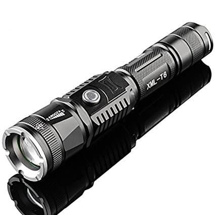 5 Modes USB Flashlight Cree T6 LED Torch Chargeable Handlamp with Battery and Charger for Indooor and Outdoor Activities(ship from USA)