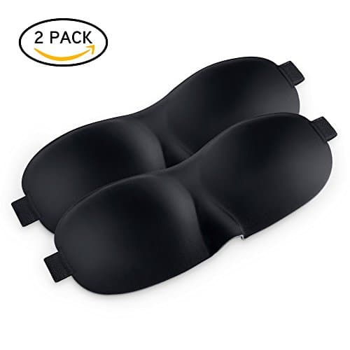 [2 Pack] eslife 3D Sleep Mask, Light Blocking Soft Eye Mask with Adjustable Strap, Lightweight Nap Mask for Travel, Shift Work, Night Blindfold, Naps and Meditation