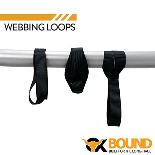 OXBOUND Webbing Loops (5 pack) - Secure Tie Down Straps (Black)