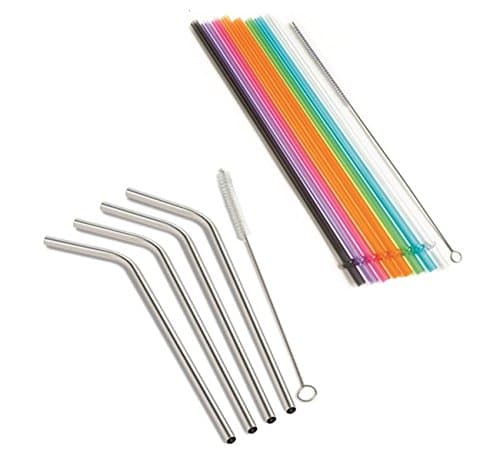 Bahoki Essentials Reusable Eco Friendly Colored Drinking Straws (Bundle)