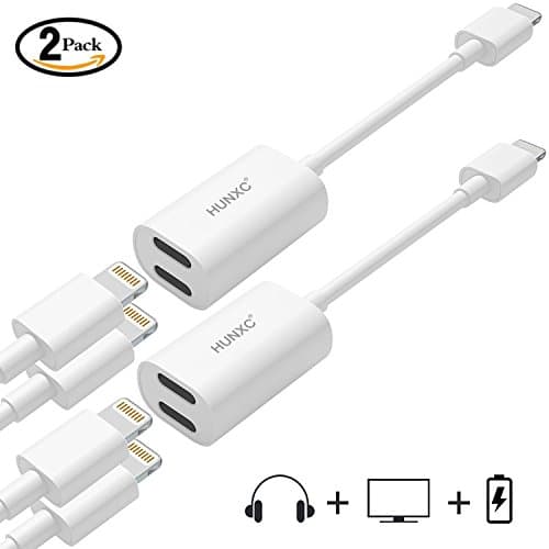 2 Pack iPhone 7 Adapter &amp; Splitter, Dual Lightning Headphone Audio &amp; Charge Adapter for iPhone 7 / 7 Plus, Compatible for iOS10.3 With Music Control and Phone Communication