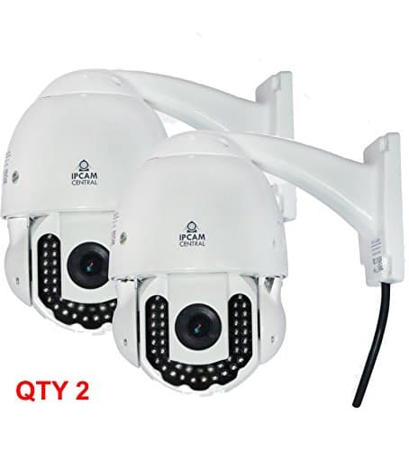 Qty 2 Bundle IPCC-7210W - 4X Optical Zoom, HD 2.0 Mega Pixel, Plug and Play, Wireless, Metal, Outdoor Dome Camera with IR Nightvision, Audio, BlueIris compatible - color White