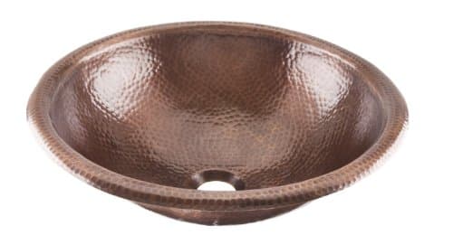 Thompson Traders 2RP 15-1/2" Drop In / Undermount Alder II Round Handcrafted Cop, Medium Antique Copper