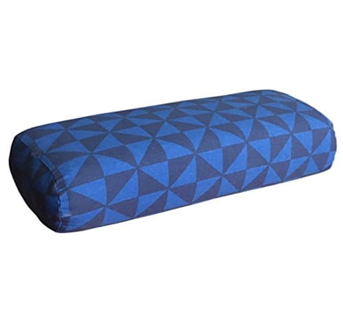 EONSHINE Exquisite Fluffy Meditation Yoga Bolster Pillow, Polyester Overfilled Rectangular Back Supoort Cushion, Pack of 1 (Blue)