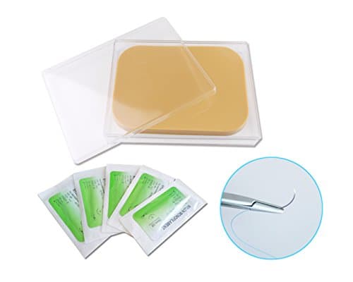 Pocket 1-Layer Suture Pad Silicone Clear case 6.1‘x4.3'inch---for Practicing suturing Doctors, Medical students, Veterinarians, Nurses, Trainer