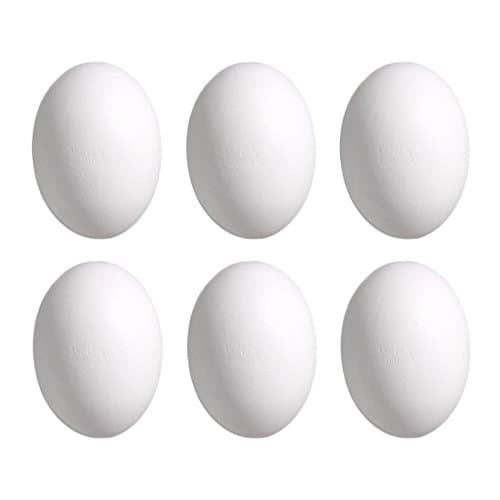 DIY Paintable Wooden Easter Eggs Model, 6Pcs White Artificial Nest Easter Eggs for Children Play Food Kitchen Game Toy