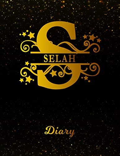 Selah Diary: Letter S Personalized First Name Personal Writing Journal | Black Gold Glittery Space Effect Cover | Daily Diaries for Journalists & ... Taking | Write about your Life & Interests