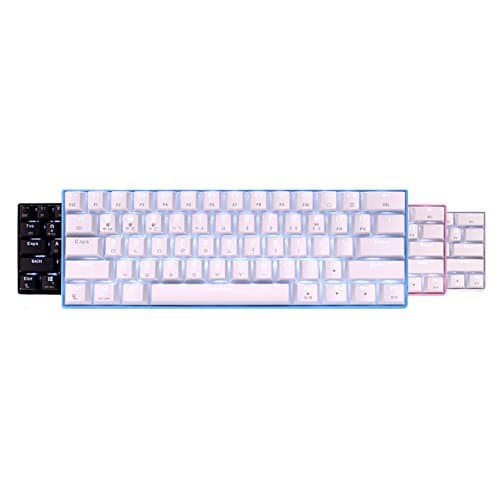 Sky Digital NKEY BT61 LED Multi Pairing Mechanical Bluetooth Keyboard BLACK - Connect 3 Bluetooth Devices + 1 USB - With 61 Double Shot Keycaps [ENGLISH/KOREAN]