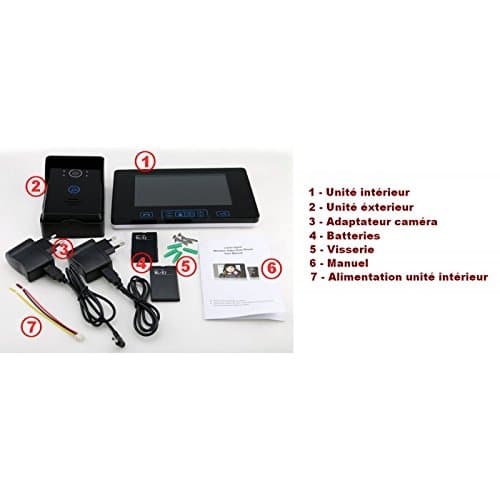 7 "HD Screen Videophone Touch 'Design' Complete With Kit And Camera Night Vision IR