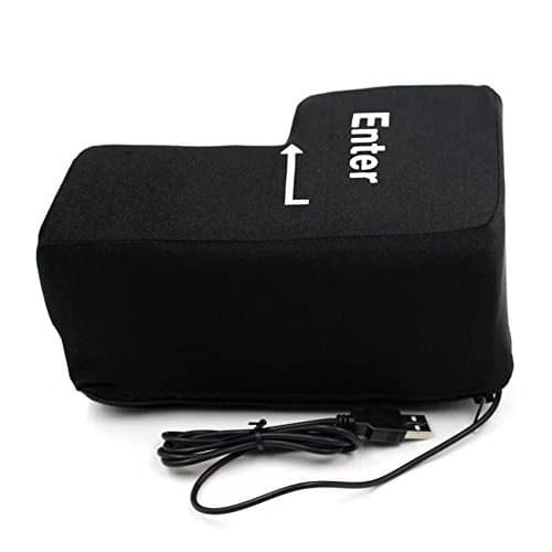 Supersized Enter Key Throw Pillows with USB for Office Stress Relief, Fun, Noon Break, Office Decoration
