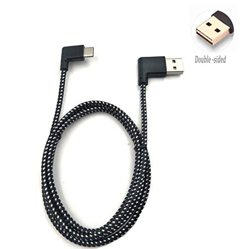 Exuun 3.3ft/1M Angle USB C Cable, 90 Degree USB Type C Male to USB 2.0 Type A Male Fast Charging Extension Dual Angle Double-sided Plug Cable for Samsung Galaxy Note 8 S9 S8 plus, New Macbook
