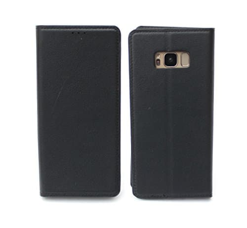 Sharp Icon Ultra Slim Leather Flip Wallet Back Cover Case for Samsung Galaxy S8 Black Color