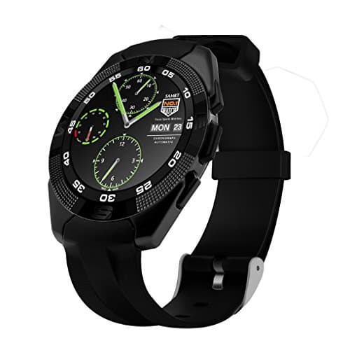 RBwinner NO.1 G5 Bluetooth Smart Watch LED Light Display with Heart Rate Monitor for Android and IOS Watchphone (Black)
