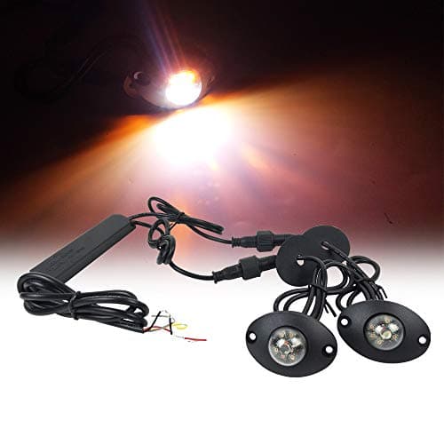 2 in 1 Hideaway LED Strobe Lights Emergency Beacon Flash Lamp Surface Mount Lights 12LED (Amber/White)