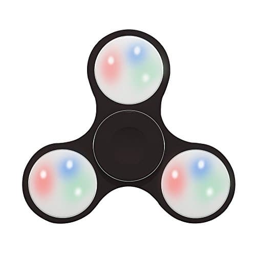 Fidget Spinner Toy Stress Reducer Light Up Switch Control - Black