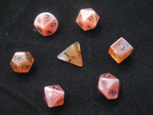 Dwarven Stone 12mm Solid Carnelian 7 Piece Polyhedral Dice Set