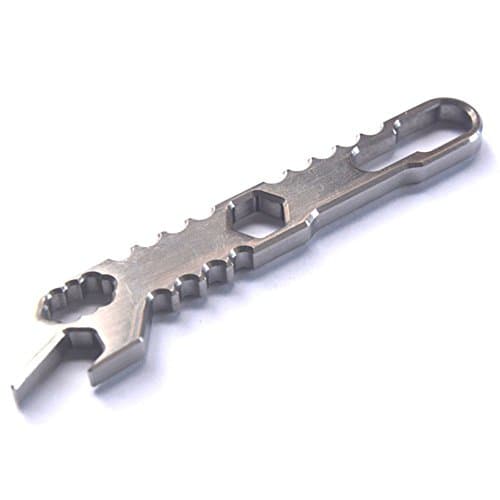 EDC All In One Multi Combo Wrench Tool Titanium Alloy SAE &amp; Metric Pocket Survival Tool Titanium