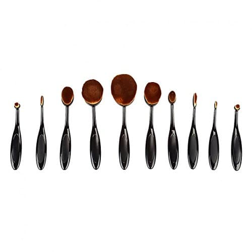 LeaningTech Professional 10pcs Soft Oval Toothbrush Makeup Brush Sets Foundation Brushes Cream Contour Powder Blush Concealer Brush,Blending Face Eye Makeup Cosmetics Tool Set by LeaningTech