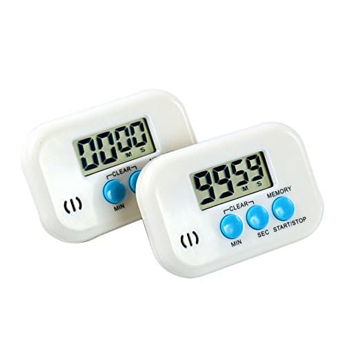 WiseField 2 Pack Digital Kitchen Timer LCD Count Down Up Cooking Alarm Timers Electronic Clock Magnetic