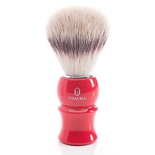 Premium Silvertip Badger Shave Brush Classic Maple Handle Made in Canada (Sport Red)