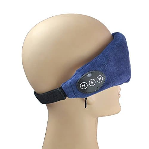 Langder Wireless Bluetooth Eye Mask headphone Sleeping Headphone Eyemask Built-in Speakers Micophone,Hand free speaking calls and music Enjoy Washable design color Dark Blue