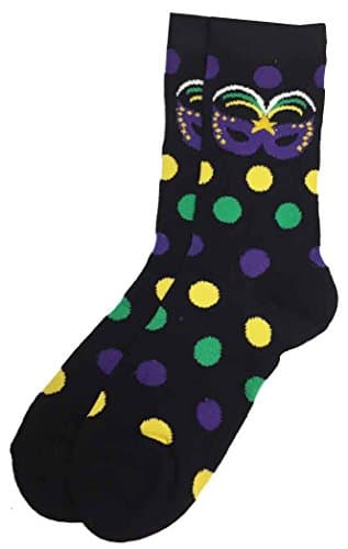 Women's Mardi Gras Mask Crew Sock