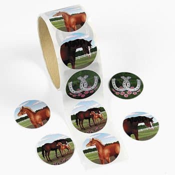 Fun Express 100 Horse Stickers, 1 Roll