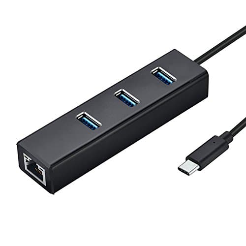 Seatay USB 3.0 Type C to USB 3.0 Ethernet Hub with 3 Ports High Speed Ethemet Lan adapter for New MacBook Pro