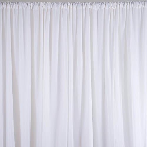 Doolova 20x10 ft Fabric Backdrop Curtain Background For Pipe and Drape Dispalys Polyester Dual Layers White