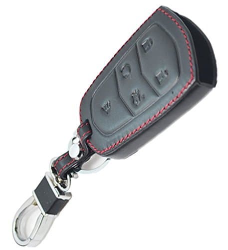 Leather Keyless Entry Remote Control Key Fob Cover Case protector for 2015-2016 Cadillac ATS Escalade SRX XTS 2014-2016 Cadillac CTS HYQ2AB