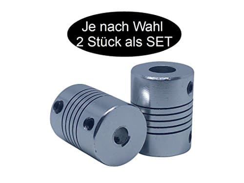 2 x Flexible Shaft Coupling Depending on your selection, 5mm x 8mm - 2 pieces, 1
