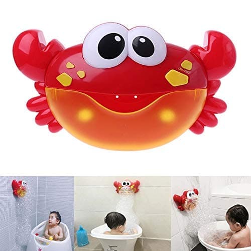 CHILEELOVE Bath Bubble Maker Machine,Automatic Bubble Blower Machine,Crab Shape with 12 Nursery Songs for Children Baby Boys Girls Funny Washing Toy Gift,Powered by Battery