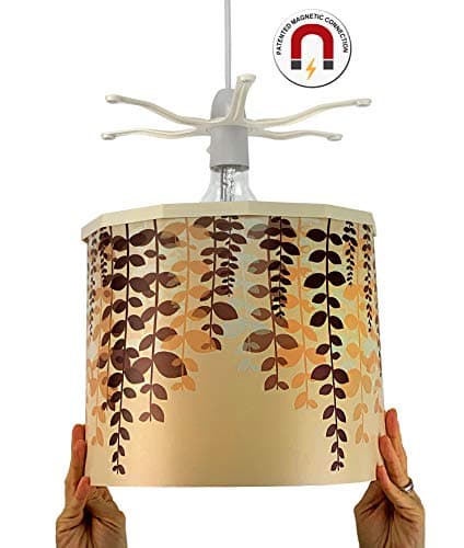 Ereki Ceiling Pendant Light Shade - Printed Colourful and Fun Designs Branches Light Cover - Magnetic Ceiling Light Lampshade Kit for Interchangeable Designs