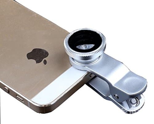 Magabee Universal Clip Camera lens kit for iPhone 6s plus/6s/6 plus/6,Samsung GalaxyS6/S5,Mobile Phones (Fish Eye Lens+ 2in1Macro Lens & Wide Angle Lens)(silver)