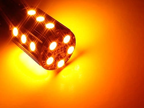 TWO Orange AMBER No Resistor Required No Error No Hyper Flash Canbus Error Free 1157 2357 BAY15d P21/5W 20-SMD LED Turn Signal Lights