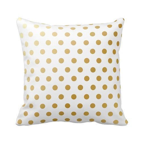 HLPPC Print Polka Dots Pattern Polyester Pillowcase Throw Cushion Cover Square 18 x 18 Inches
