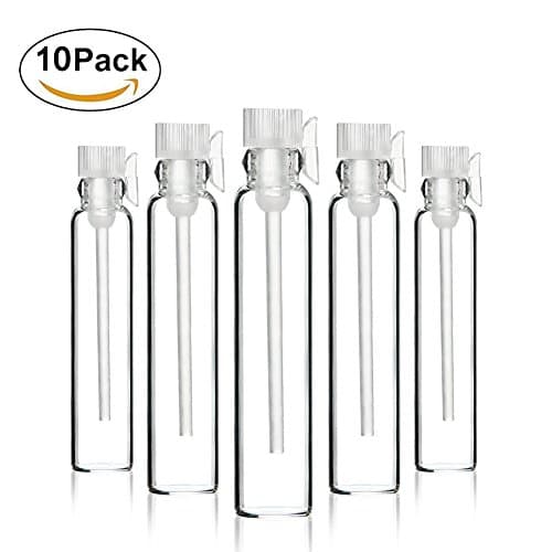 10 Pcs Empty Clear Glass Perfume / Cologne Sampler Aromatherapy Essential Oils Fragrance Bottles Container Jars (2ml)