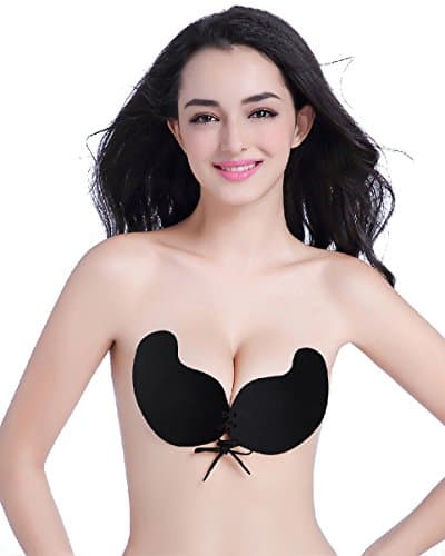Aphrody Strapless Adhesive Silicone Invisible Backless Push-up Bra With Drawstring