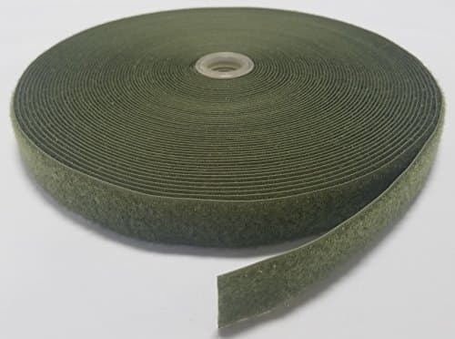 1" Olive (OD) Green SEW-ON Hook and Loop Fastener - Loop Side ONLY - 25 Yards