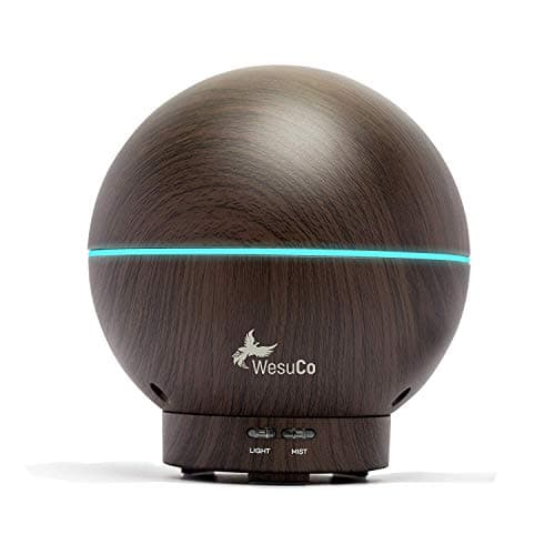 Essential Oil Diffuser 400ml Aromatherapy Essential Oils Wood Grain Mist Humidifiers for Home Office Bedroom Yoga Spa Ultrasonic with 7 LED Modes Night Lights Changing and Waterless Auto Shut-Off