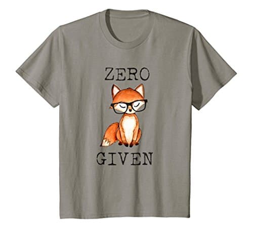 Kids Zero Fox Given Funny Fox Shirt With Hipster Nerd Glasses 8 Slate