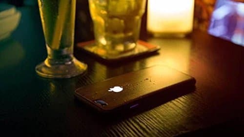 Mobiweb iPhone 6 4.7 inch PC+TPU Hybrid Case Cover with Luminous led Glowing Logo inbuilt kit and Strap Hole glow light logo (Black)--Mobiweb