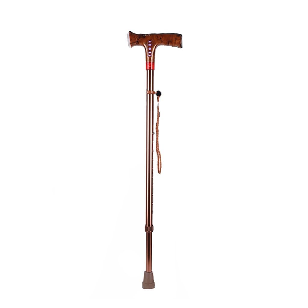 XUEPING Cane Elderly Intelligent Crutches Versatile Retractable Walking Stick Adjustment Range Of 64 Cm -97 Cm (Color : Bronze)