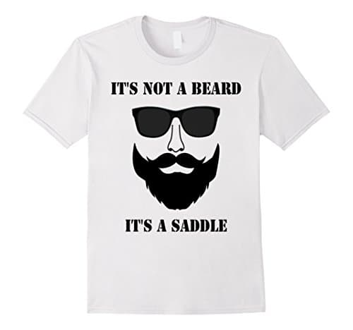 Mens It's Not A Beard It's A Saddle XL White