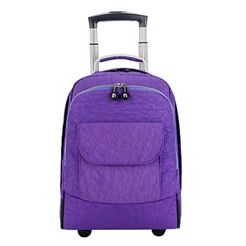 GXING Roller backpack, trolley case study bag climbing stair bag boy girl trolley bag with 2 wheels (color : PURPLE)