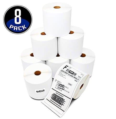 [8 Rolls, 450/Roll] Aegis 4" X 6" Direct Thermal Shipping Labels, UPS , FedEx , USPS Compatible with Zebra 2844 ZP-450 ZP-500 , Eltron Printers