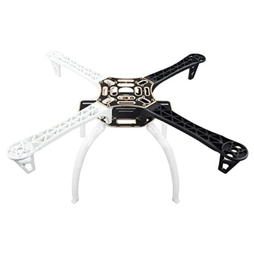 F450 Multi-Rotor Quadcopter Frame 4-Axis Airframe Frame (Black+White)+ Landing Skid Gear(White) Wheel Rack Kit Support for DJI KK MK MWC RC Quad by Weyland