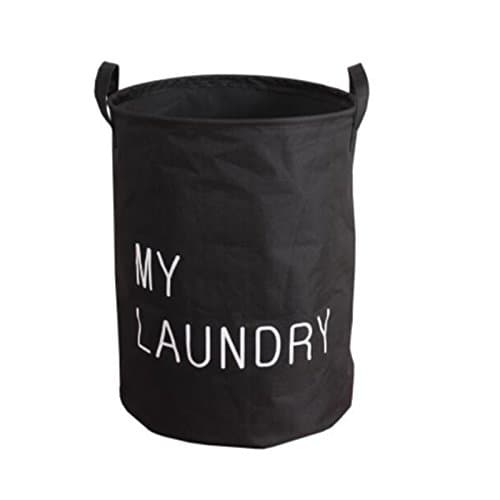 Foldable Laundry Basket Polyester Storage Bag Hamper Waterproof Toys Organizer Tidy Clothes Holder White - intl
