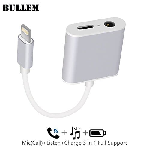 iPhone 7 Headphones Adapter with Mic, iPhone 7 Adapter, Support Call &amp; Listen &amp; Charge, Lightning to 3.5mm Headphone Jack Adapter for iPhone 7, iPhone 7Plus (Need BLUETOOTH Connection)